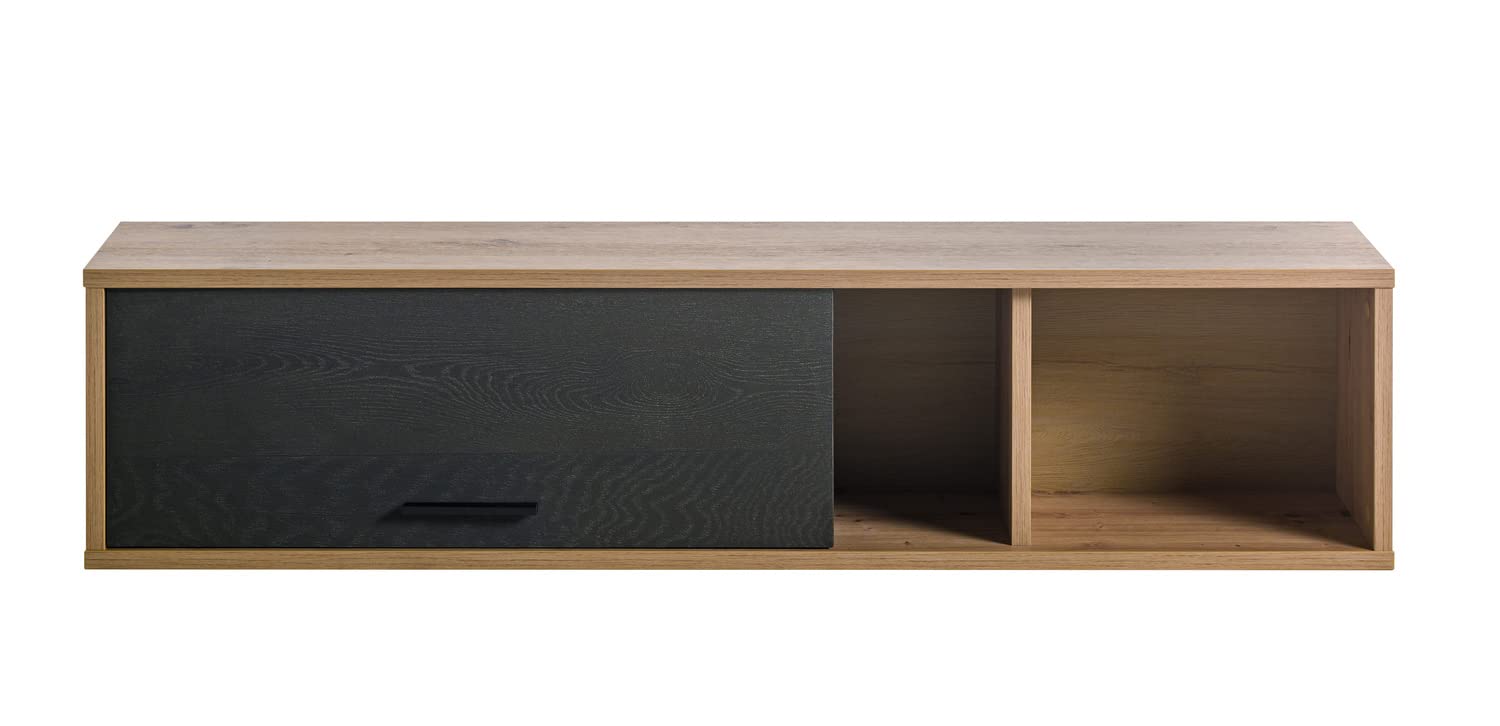 Composad Vitruvia Pensile 150 cm Rovere Miele e Nero 1 Ribalta