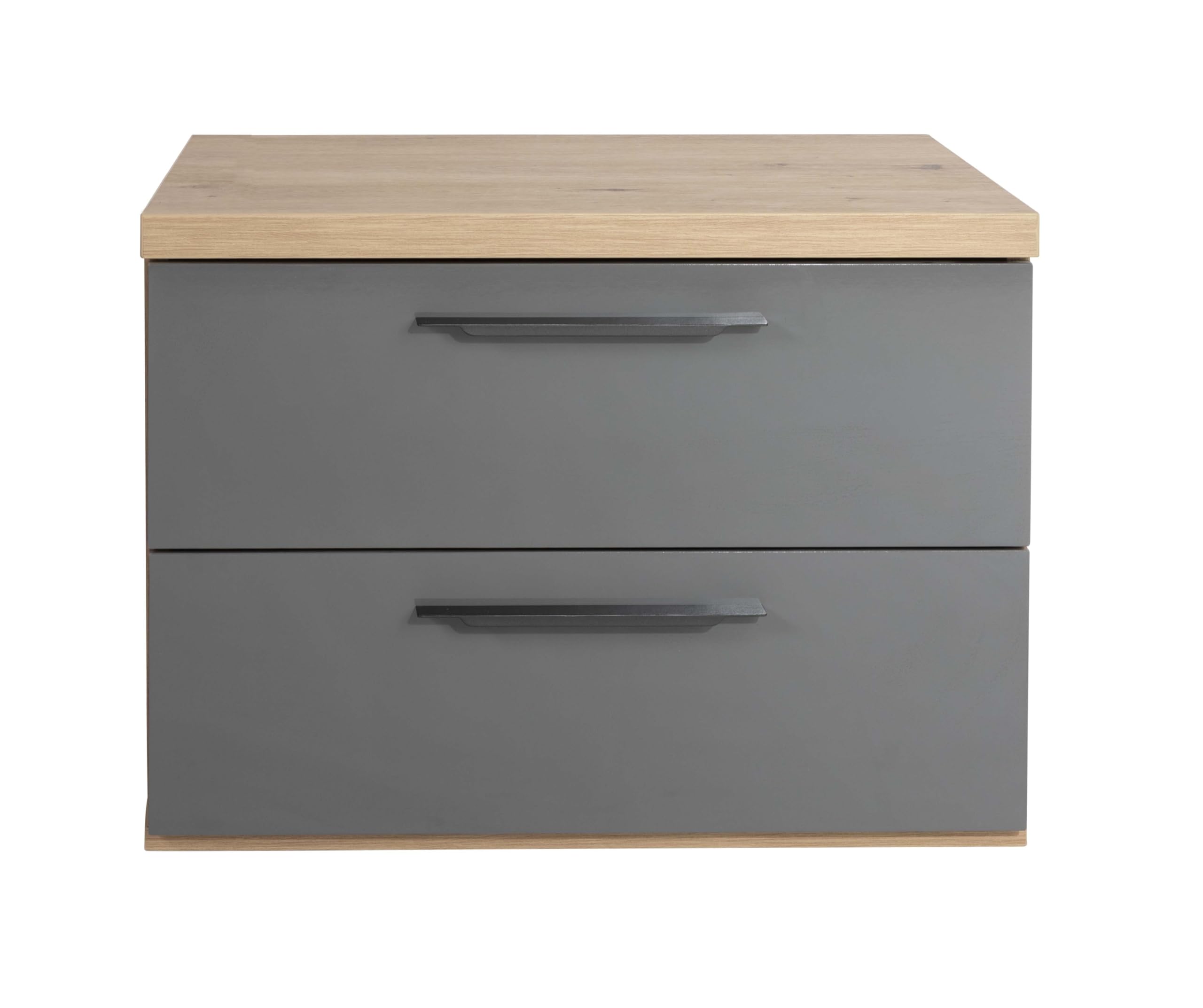 Composad Sposami comodino 2 cassetti rovere mielato grigio titanio