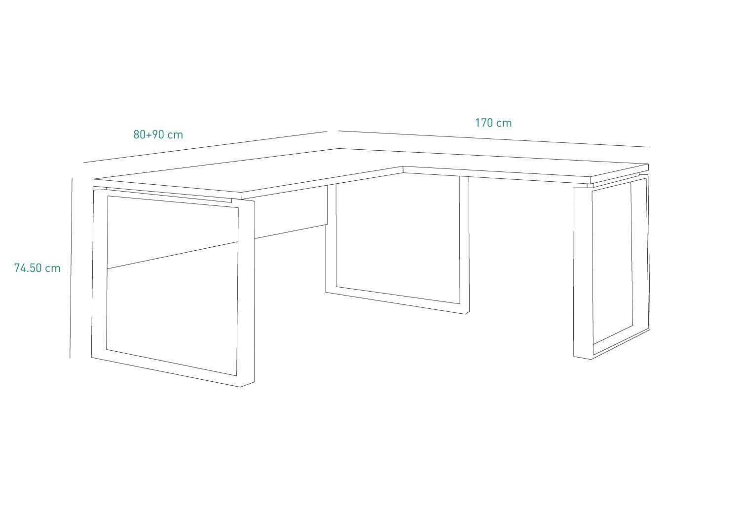 Composad Disegno Scrivania Angolo 170x170 Rovere Mielato