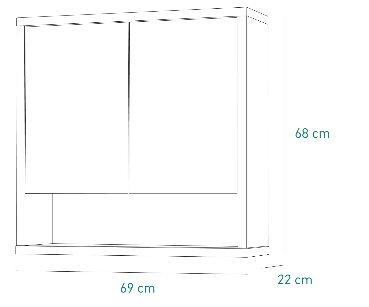 Composad LaFabrica specchiera bagno rovere cemento 70 cm
