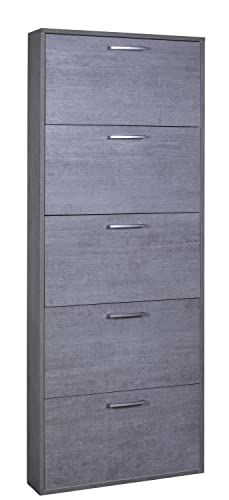 Composad Facile scarpiera 5 ribalte grigio cemento slim