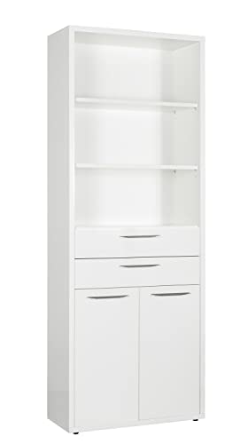 Composad Disegno Libreria Alta 2 Ante 2 Cassetti Bianco 81cm