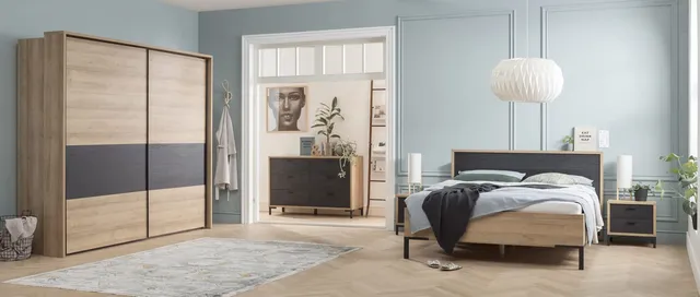 Composad Oronero camera da letto 5 mobili rovere e nero king size