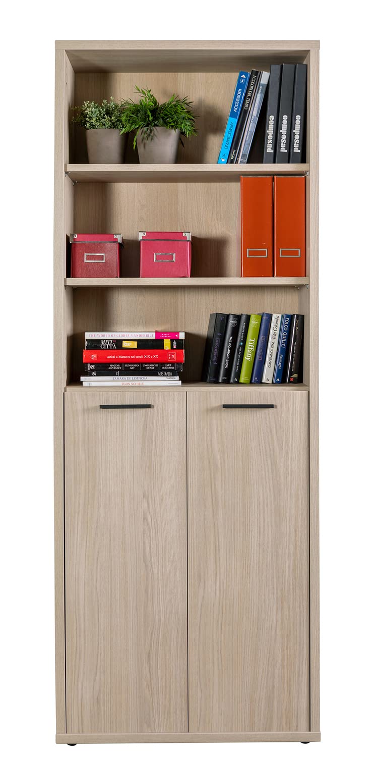 Composad Davinci libreria alta 81,6x217 rovere 2 ante