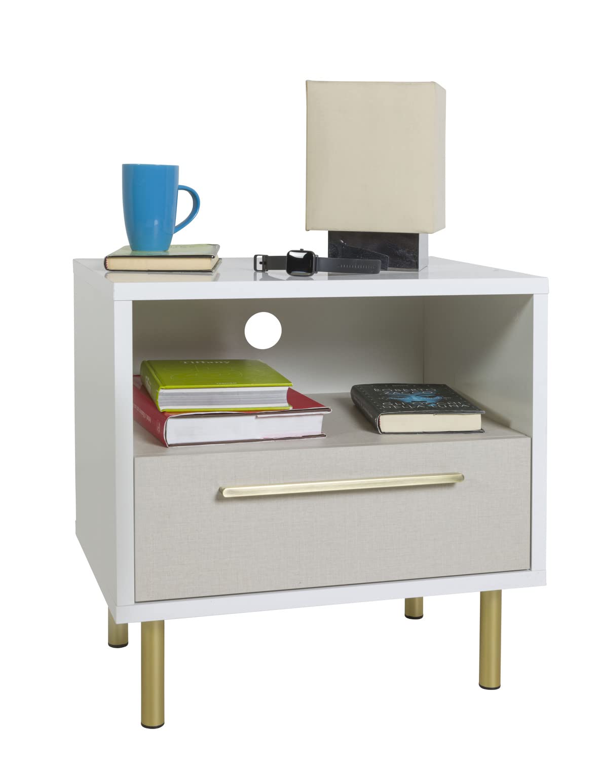 Composad Western comodino 1 cassetto vano twist bianco