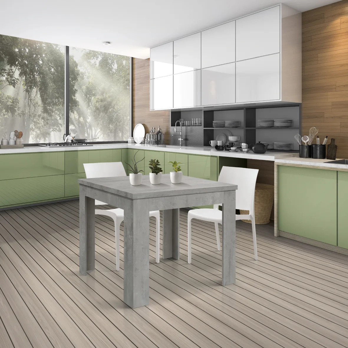 Epocantica Tavolo Allungabile Isabel 90x180 Grigio Cemento