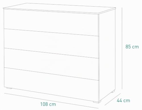 Composad Privilegio Cassettiera 4 Cassetti Bianco 108x85 cm