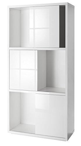 Composad Privilegio libreria alta bianco laccato 90x187x40 3 ante