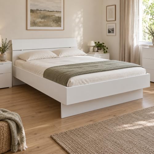 Composad Letto Matrimoniale alla Francese Bianco Laccato 162x217 cm