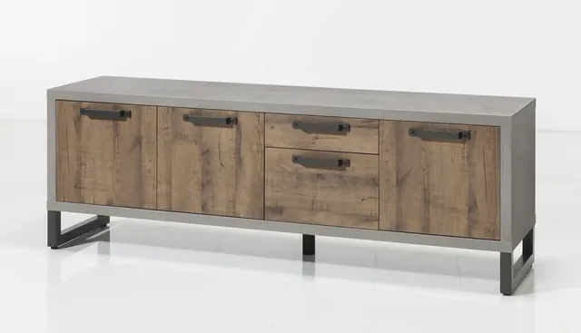 Composad LaFabrica Mobile Porta TV 2 Cassetti 3 Ante Rovere Cemento