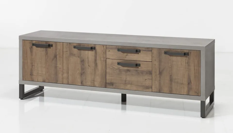 Composad LaFabrica Mobile Porta TV 2 Cassetti 3 Ante Rovere Cemento
