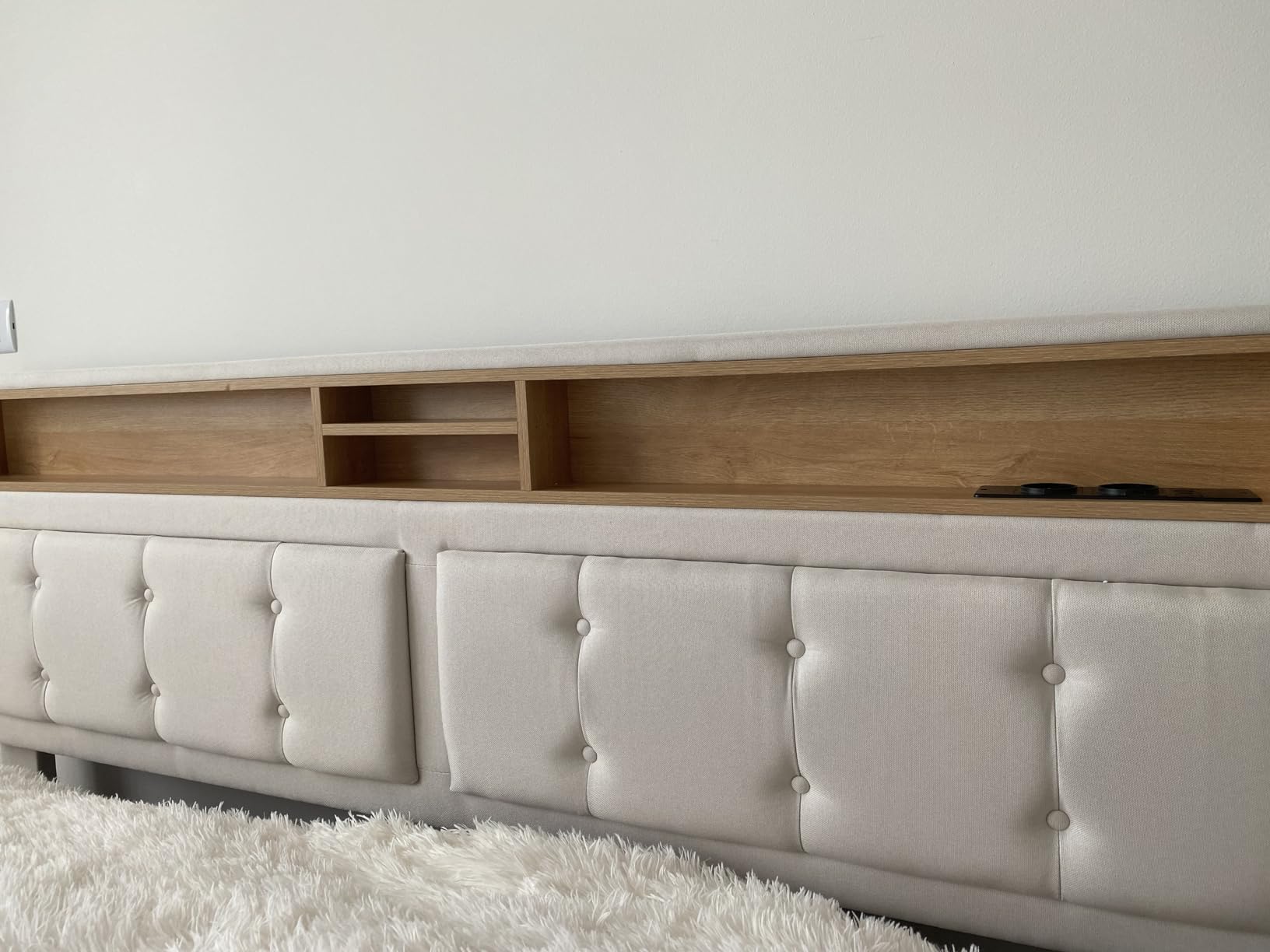 Dolamaní letto contenitore 160x200 beige con LED