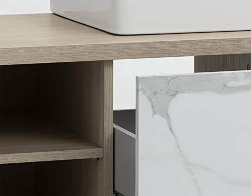 Composad Ladama mobile sottolavabo con lavabo rovere marmo 123 cm