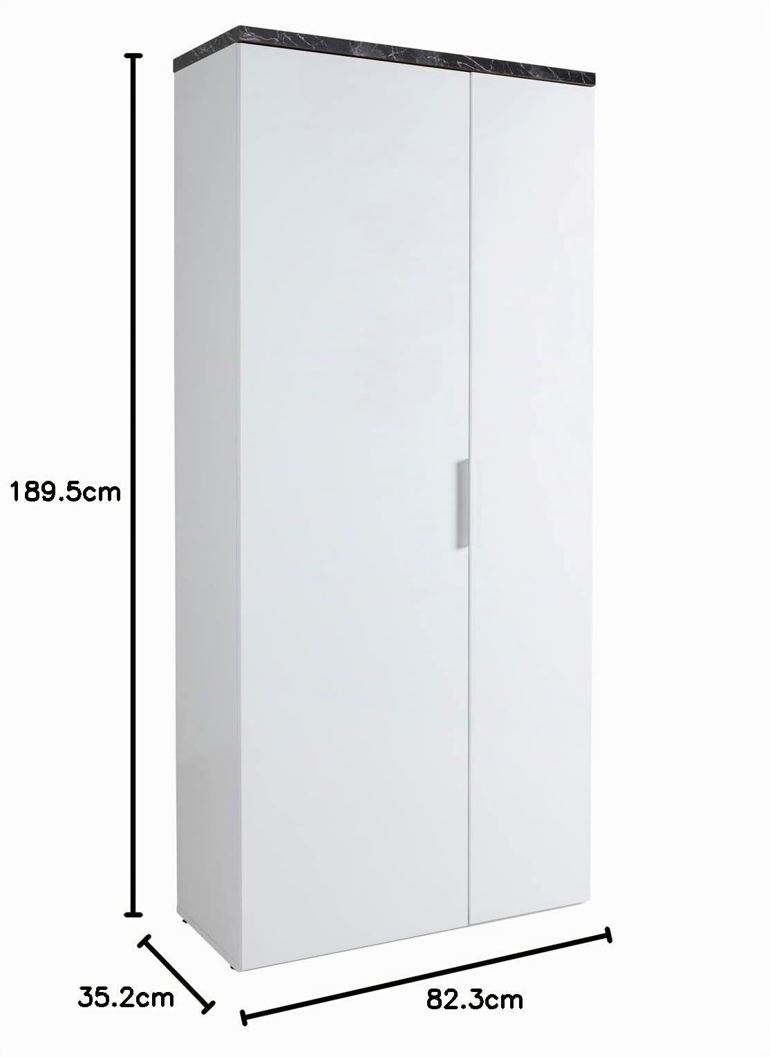 Composad Mundi armadio 2 ante 6 ripiani bianco marmo zebrato