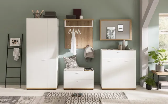 Composad Passacor Set 5 Mobili Ingresso Bianco Rovere Moderno