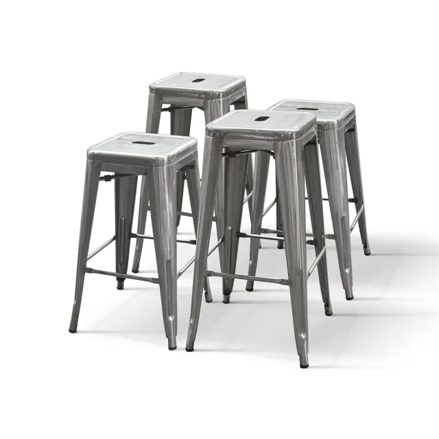 Epocantica set 4 sgabelli metallo H66 bancone